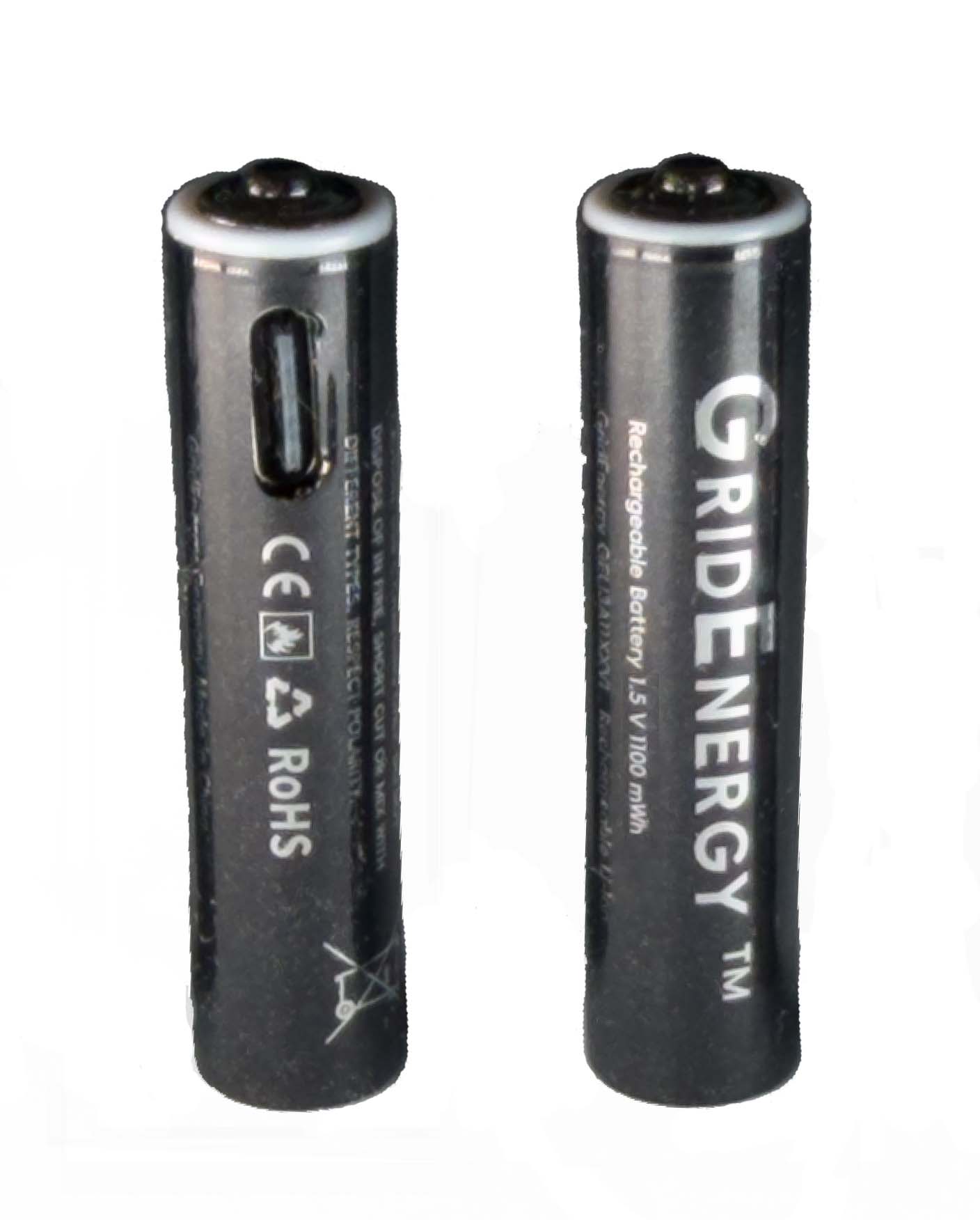 GridEnergy ™ AAA Micro LR03 HR03 Akku 1,5 V USB C 2 Stück NEUHEIT must have
